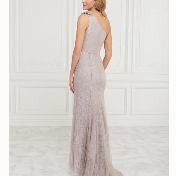 Christina Wu Celebration Taupe and Silver Dress - Picture 4 of 9